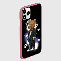 Чехол iPhone 11 Pro матовый Жених - медведь, цвет: 3D-малиновый — фото 2