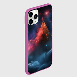Чехол iPhone 11 Pro матовый Космическая абстракция пирамида, цвет: 3D-фиолетовый — фото 2