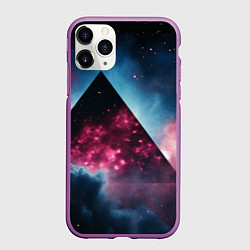 Чехол iPhone 11 Pro матовый Космическая пирамида, цвет: 3D-фиолетовый