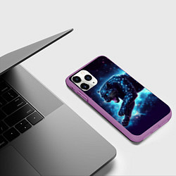 Чехол iPhone 11 Pro матовый Fantastic star panter - ai art fantasy, цвет: 3D-фиолетовый — фото 2