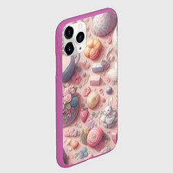 Чехол iPhone 11 Pro матовый Акварельный фон в пастельных тонах, цвет: 3D-фиолетовый — фото 2