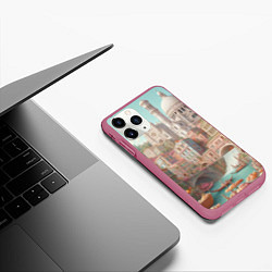 Чехол iPhone 11 Pro матовый Город в восточном стиле, цвет: 3D-малиновый — фото 2