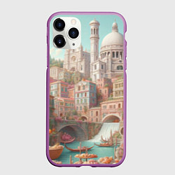 Чехол iPhone 11 Pro матовый Город в восточном стиле, цвет: 3D-фиолетовый