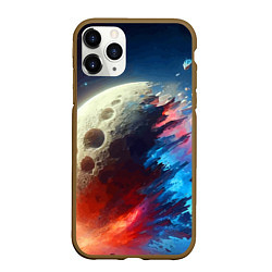 Чехол iPhone 11 Pro матовый Разрыв космического тела - нейросеть, цвет: 3D-коричневый