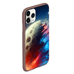 Чехол iPhone 11 Pro матовый Разрыв космического тела - нейросеть, цвет: 3D-коричневый — фото 2