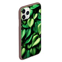 Чехол iPhone 11 Pro матовый Зеленые листья и мох, цвет: 3D-коричневый — фото 2