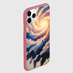 Чехол iPhone 11 Pro матовый Космическая галактика - нейросеть фантазия, цвет: 3D-малиновый — фото 2