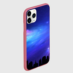 Чехол iPhone 11 Pro матовый Город вселенная, цвет: 3D-малиновый — фото 2