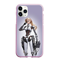 Чехол iPhone 11 Pro матовый Barbie cyberpunk - ai art fantasy, цвет: 3D-розовый