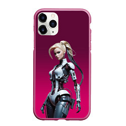 Чехол iPhone 11 Pro матовый Beauty cyber Barbie - ai art fantasy