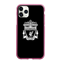 Чехол iPhone 11 Pro матовый Liverpool fc club, цвет: 3D-малиновый