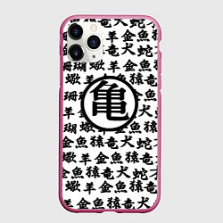 Чехол iPhone 11 Pro матовый Dragon ball anime pattern steel, цвет: 3D-малиновый