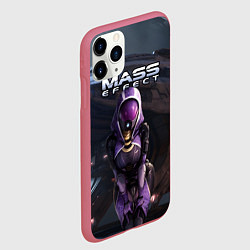 Чехол iPhone 11 Pro матовый Mass Effect ТалиЗора и космический корабль, цвет: 3D-малиновый — фото 2