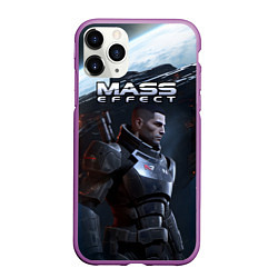 Чехол iPhone 11 Pro матовый Mass Effect game, цвет: 3D-фиолетовый