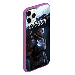 Чехол iPhone 11 Pro матовый Mass Effect game, цвет: 3D-фиолетовый — фото 2