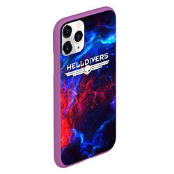 Чехол iPhone 11 Pro матовый Helldivers: Space Logo, цвет: 3D-фиолетовый — фото 2