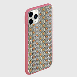Чехол iPhone 11 Pro матовый Геометрический разноцветный узор, цвет: 3D-малиновый — фото 2