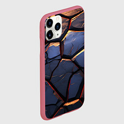 Чехол iPhone 11 Pro матовый Темная абстрактная объемная плитка, цвет: 3D-малиновый — фото 2