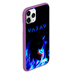 Чехол iPhone 11 Pro матовый The Witcher fire logo glitch, цвет: 3D-фиолетовый — фото 2