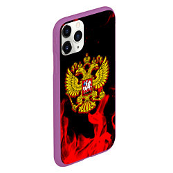 Чехол iPhone 11 Pro матовый Герб России возрождение империи, цвет: 3D-фиолетовый — фото 2