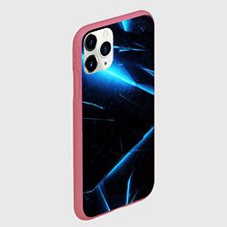 Чехол iPhone 11 Pro матовый Неоновая яркая геометрическая абстракция со светом, цвет: 3D-малиновый — фото 2