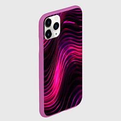 Чехол iPhone 11 Pro матовый Неоновая яркая геометрическая абстракция со светом, цвет: 3D-фиолетовый — фото 2