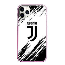 Чехол iPhone 11 Pro матовый Juventus краски, цвет: 3D-розовый