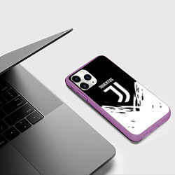 Чехол iPhone 11 Pro матовый Juventus sport geometry fc club, цвет: 3D-фиолетовый — фото 2