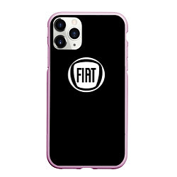 Чехол iPhone 11 Pro матовый FIAT logo white, цвет: 3D-розовый