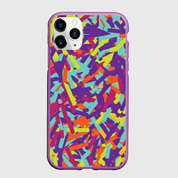Чехол iPhone 11 Pro матовый Конфитти, цвет: 3D-фиолетовый