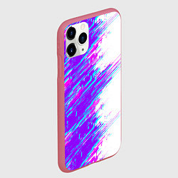 Чехол iPhone 11 Pro матовый Neon glitch, цвет: 3D-малиновый — фото 2