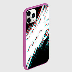 Чехол iPhone 11 Pro матовый Glitch effect, цвет: 3D-фиолетовый — фото 2