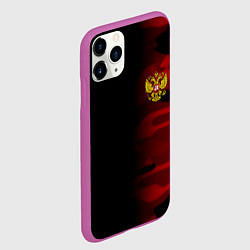Чехол iPhone 11 Pro матовый Герб РФ камуфляжная тексткура, цвет: 3D-фиолетовый — фото 2