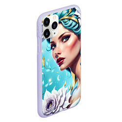 Чехол iPhone 11 Pro матовый Фантастическая леди, цвет: 3D-светло-сиреневый — фото 2