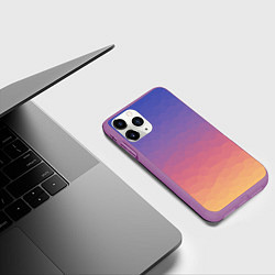 Чехол iPhone 11 Pro матовый Эффект рассвета градиентом с кристаллизацией, цвет: 3D-фиолетовый — фото 2