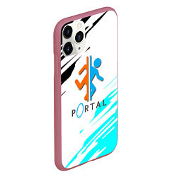 Чехол iPhone 11 Pro матовый Portal краски текстура гейм, цвет: 3D-малиновый — фото 2