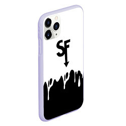 Чехол iPhone 11 Pro матовый Sally face разводы красок блэк, цвет: 3D-светло-сиреневый — фото 2