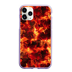 Чехол iPhone 11 Pro матовый Огненный элементаль, цвет: 3D-светло-сиреневый