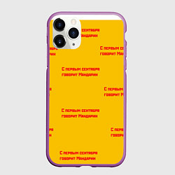 Чехол iPhone 11 Pro матовый С первым сентября говорит Мандарин, цвет: 3D-фиолетовый