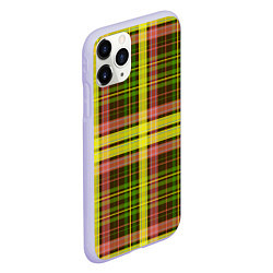 Чехол iPhone 11 Pro матовый Зелено-красная клетка, цвет: 3D-светло-сиреневый — фото 2