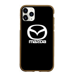Чехол iPhone 11 Pro матовый Mazda logo white, цвет: 3D-коричневый