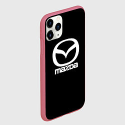 Чехол iPhone 11 Pro матовый Mazda logo white, цвет: 3D-малиновый — фото 2