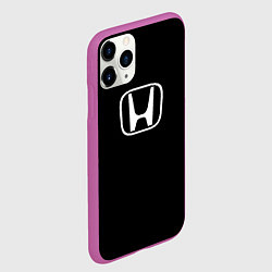 Чехол iPhone 11 Pro матовый Honda white logo, цвет: 3D-фиолетовый — фото 2