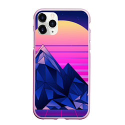 Чехол iPhone 11 Pro матовый Vaporwave неоновые горы