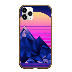 Чехол iPhone 11 Pro матовый Vaporwave неоновые горы