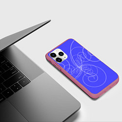 Чехол iPhone 11 Pro матовый Спирали расходящиеся в стороны, цвет: 3D-малиновый — фото 2