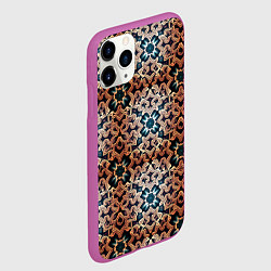 Чехол iPhone 11 Pro матовый Паттерн luxury узоры, цвет: 3D-фиолетовый — фото 2