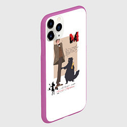 Чехол iPhone 11 Pro матовый Мастер и Маргарита кот Бегемот, цвет: 3D-фиолетовый — фото 2