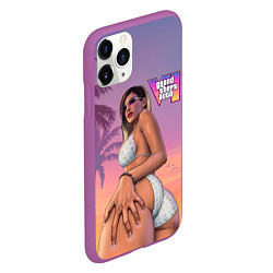 Чехол iPhone 11 Pro матовый Девушка в купальнике из Gta 6, цвет: 3D-фиолетовый — фото 2