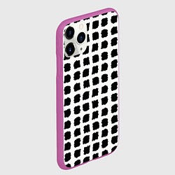 Чехол iPhone 11 Pro матовый Лаконичные мазки квадраты, цвет: 3D-фиолетовый — фото 2
